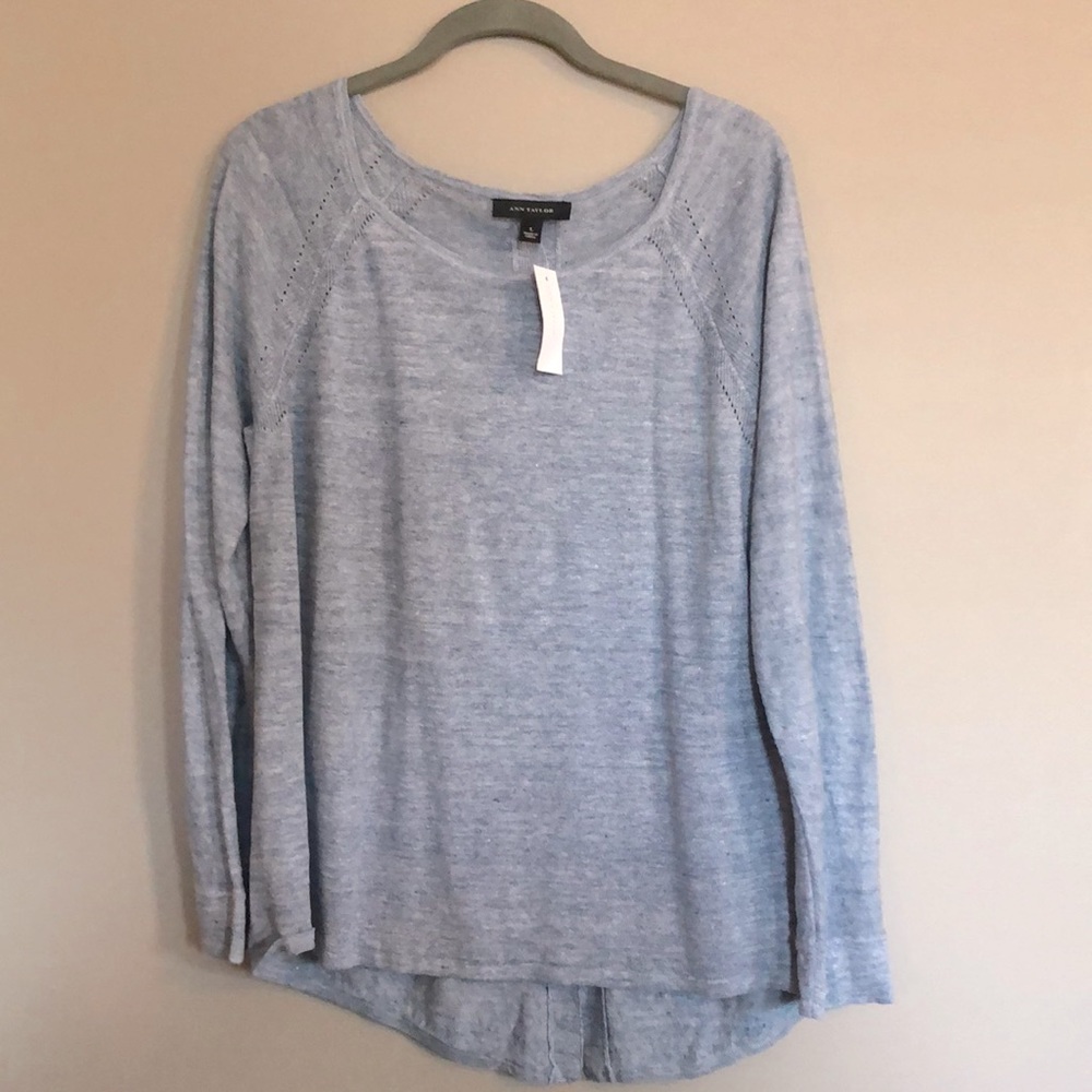 Ann Taylor 100% Linen tunic. Light blue. New with tags